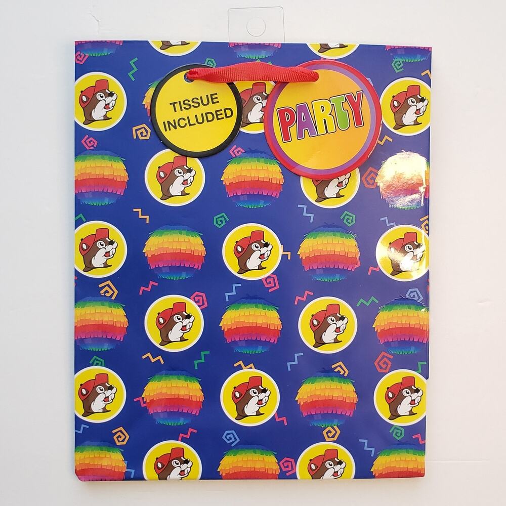 Buc-ee’s Bucees Birthday Party Gift Bag w/ Tissue Paper Tag NEW 9.5 x 7.75"